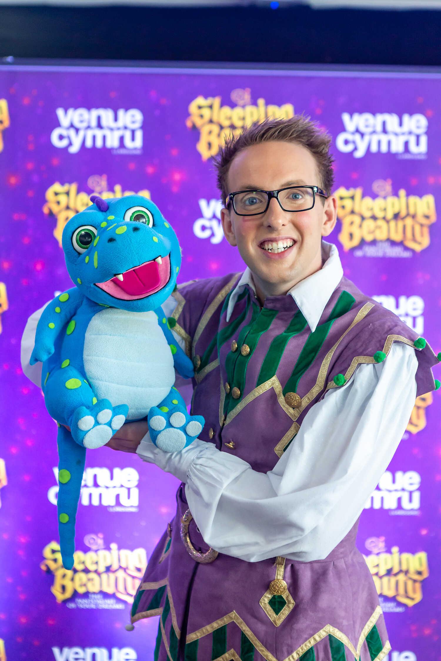image of Keiran Powell and Dave the Dinosaur