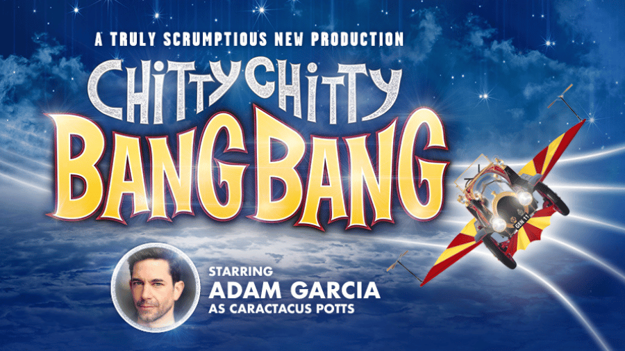 image of a flying car with text Chitty Chitty Bang Bang