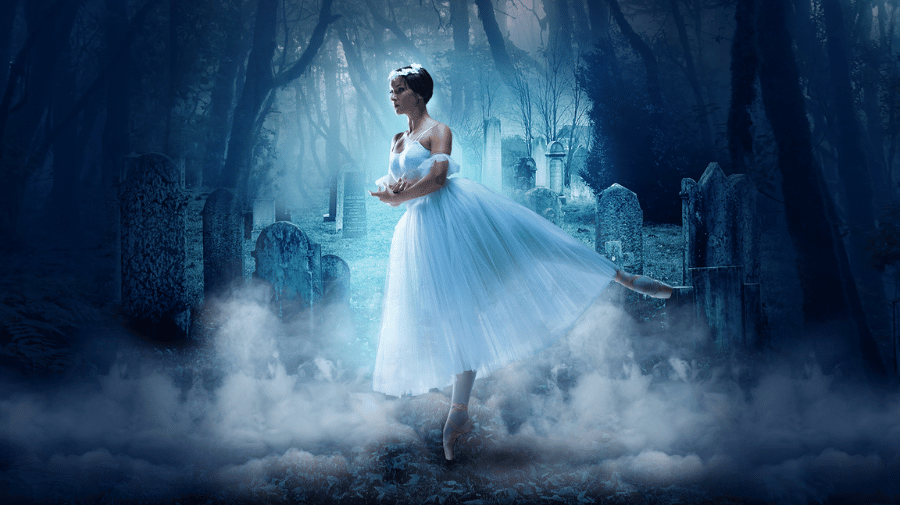 image of a ballerina in the smoke