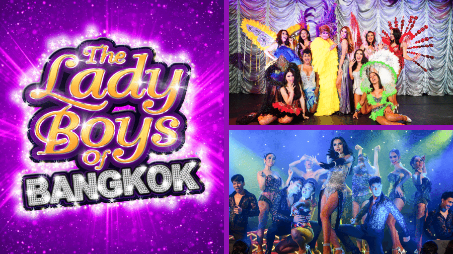 image of the ladyboys logo and cast