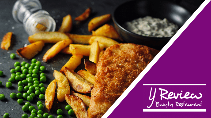 image of fish, chips and peas