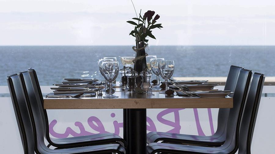 Image of a set table in the restaurant
