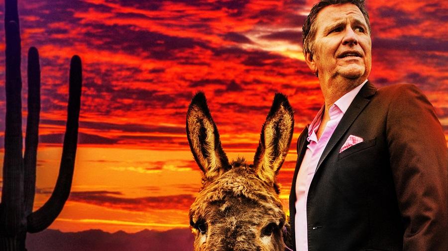 image of Stewart Francis and a donkey
