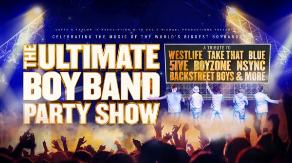 Boynband poster including large text of THE ULTIMATE BOY BAND