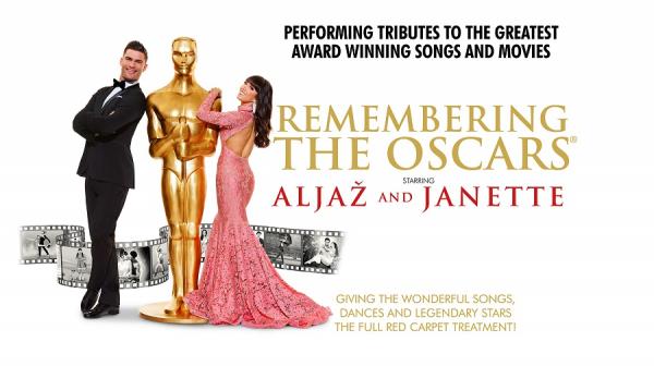 Aljaz & Janette next to giant Oscar statue.