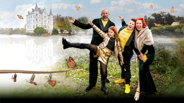 image of 4 people stood in front of a French Chateau