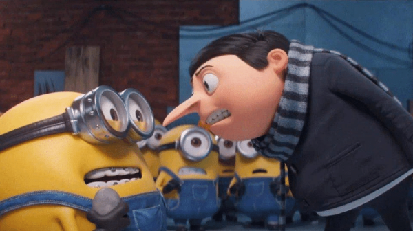 image of young Gru talking to a minion