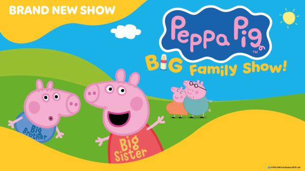 Peppa Pig and George in a field 