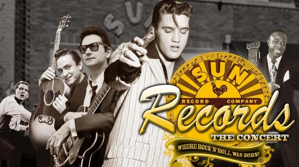 Image of Elvis, Jerry Lee Lewis, Johnny Cash, Roy Orbison, Carl Perkins and Rufus Thomas