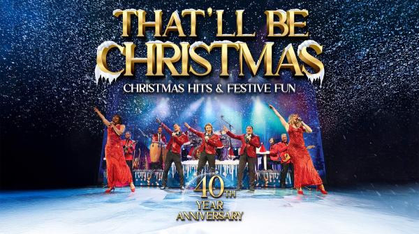 That'll be christmas text above 6 singers in red
