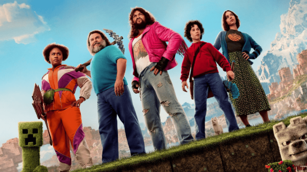 6 characters from Minecraft, all of different ages, skin colours and body sizes, stand in superhero poses. Though they are wearing ordinary street clothes 
